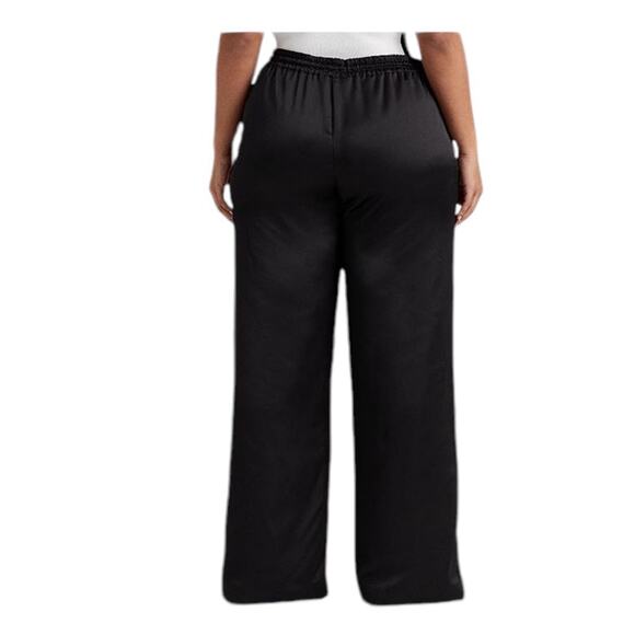 Lauren Ralph Lauren Satin Charmeuse Wide Leg Drawcord Pants Plus Size NEW 2X - Picture 2 of 9